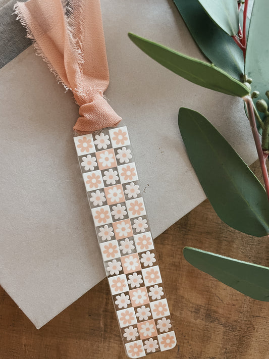 Checkered Daisy Bookmark | Acrylic