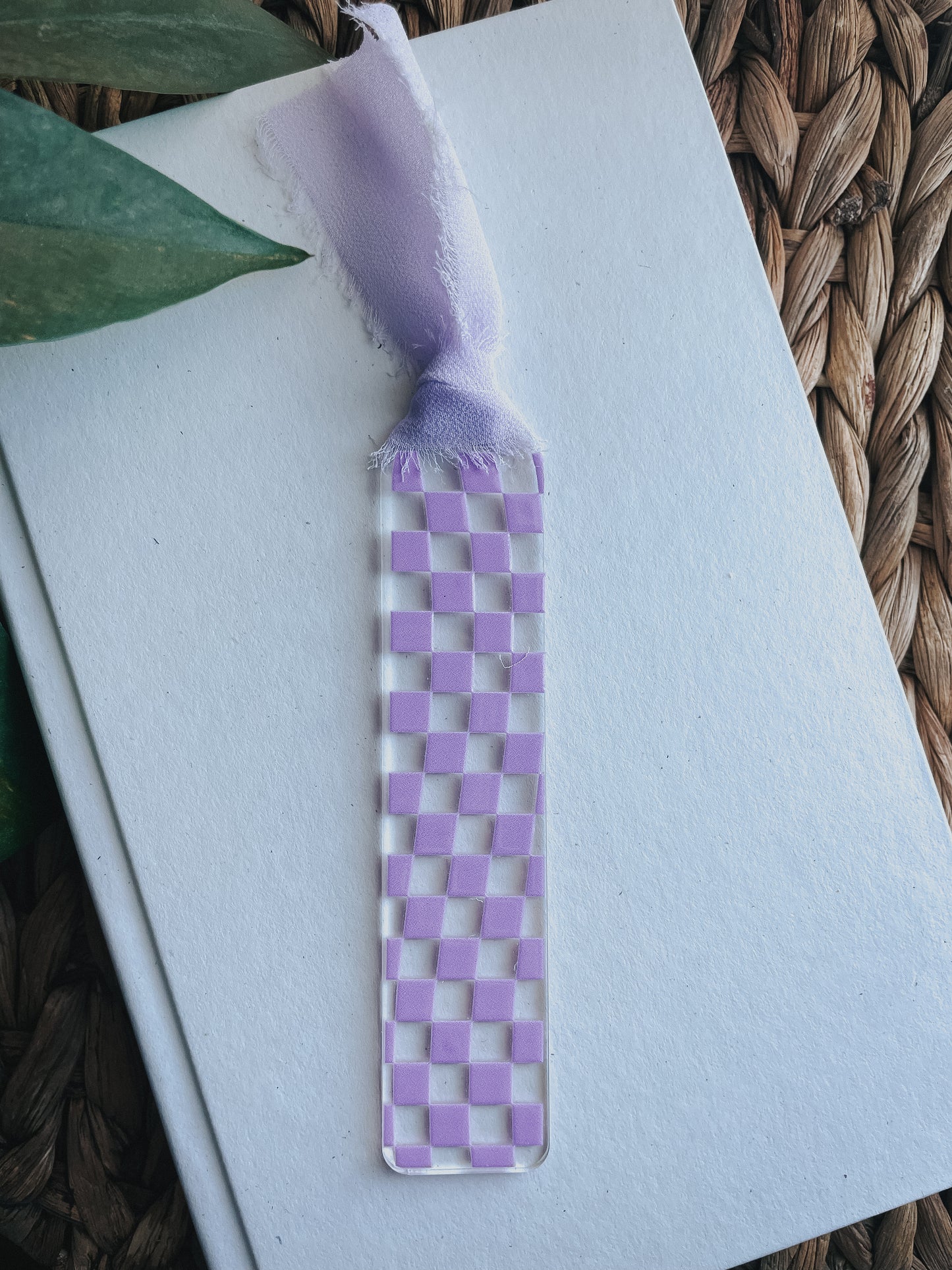 Purple Wavy Check Bookmark | Acrylic