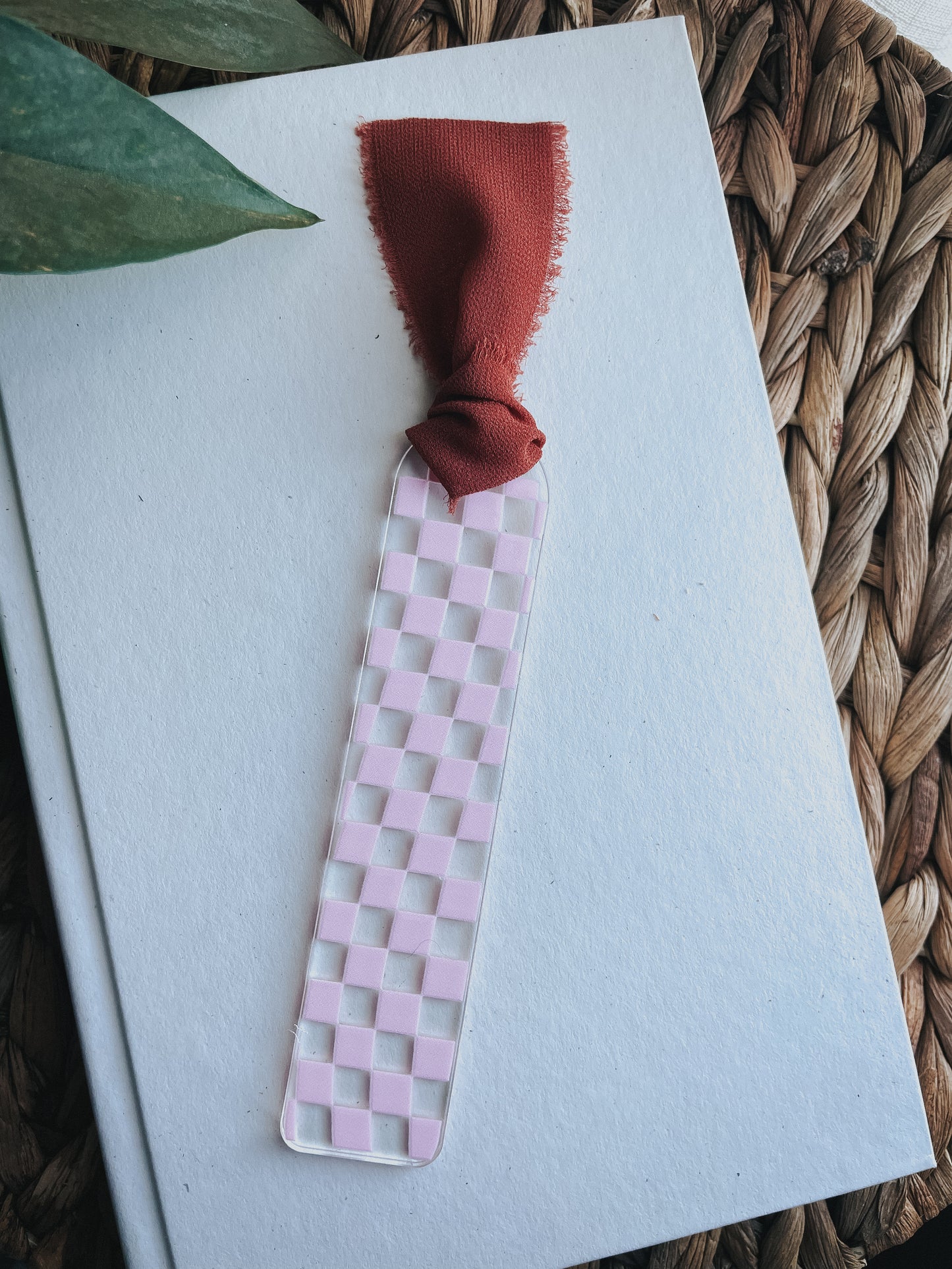 Pink Wavy Check Bookmark | Acrylic